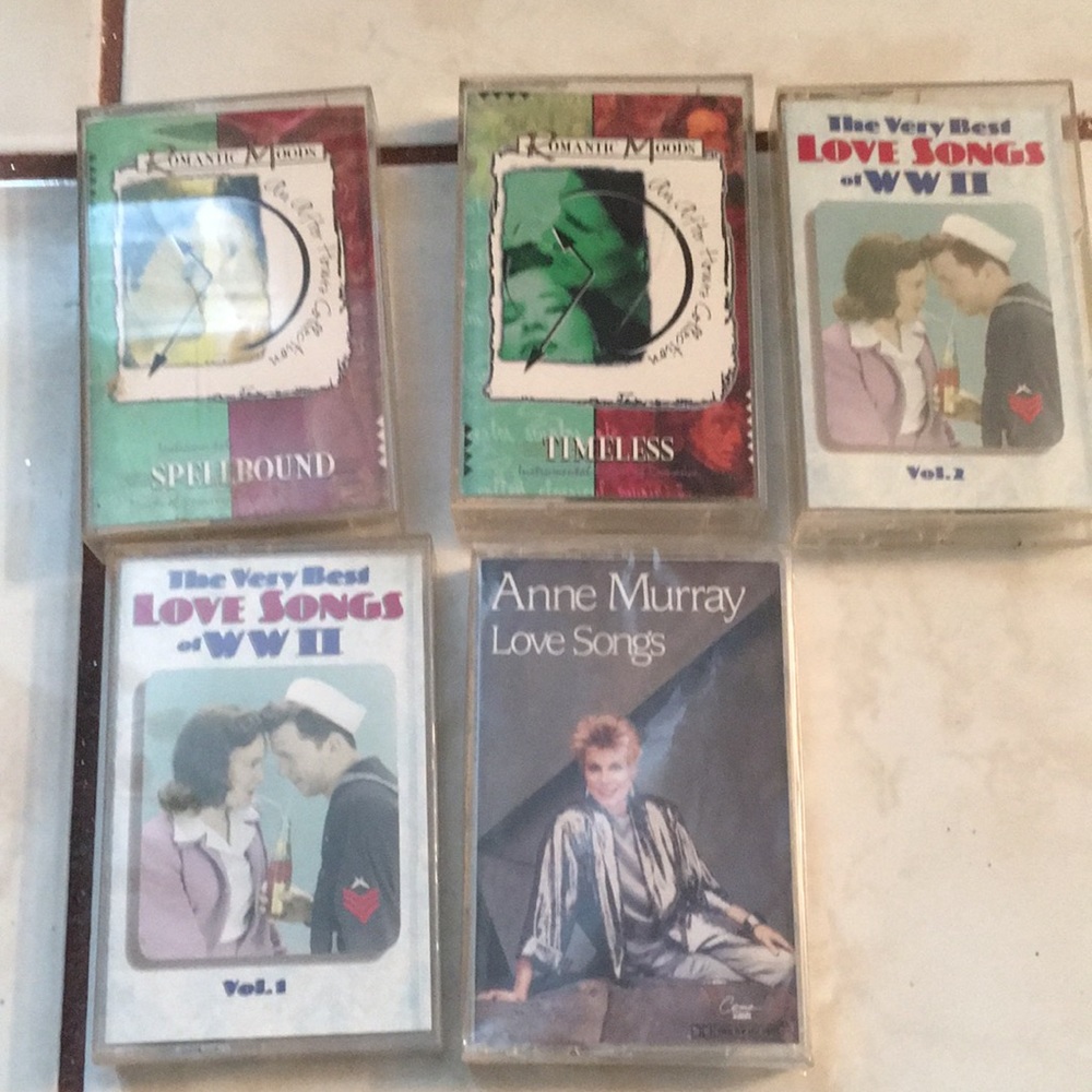 Five cassettes of romantic music